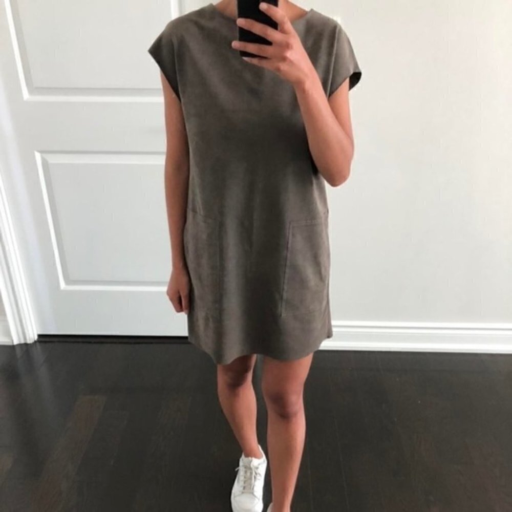 Aritzia Wilfred Free Nori faux suede dress